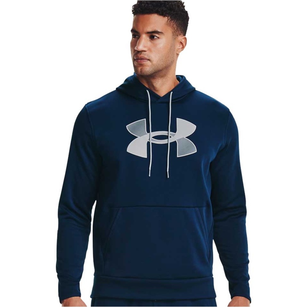 NWT Under Armour Big Logo Graphic Fleece Pullover Hoodie Size Large